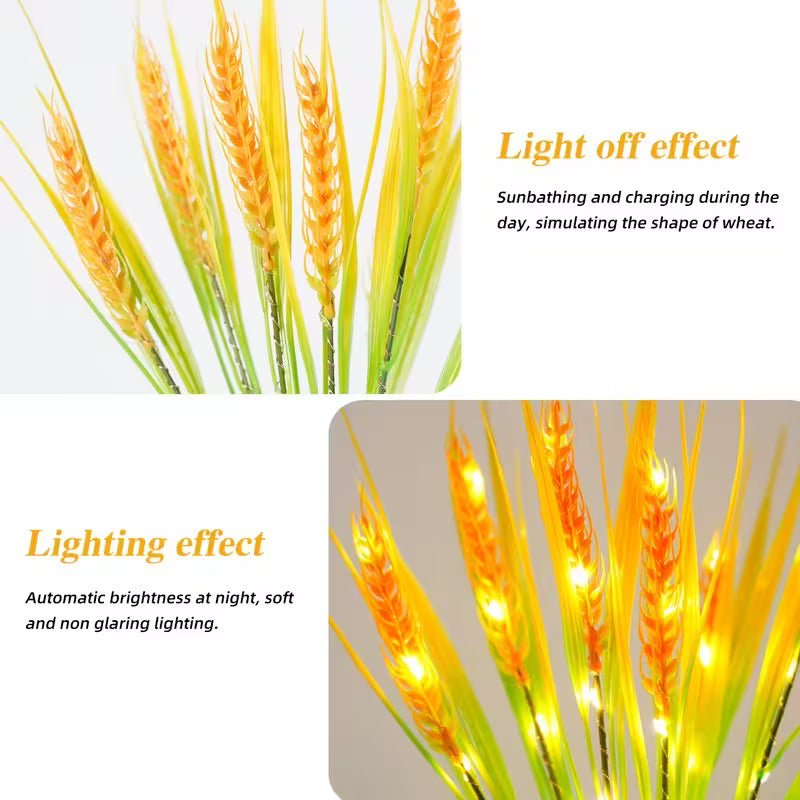 Solar Powered Fairy Lights, 70Cm Smart Wheat Ear Decorative Lights, 12 Lighting Modes Waterproof