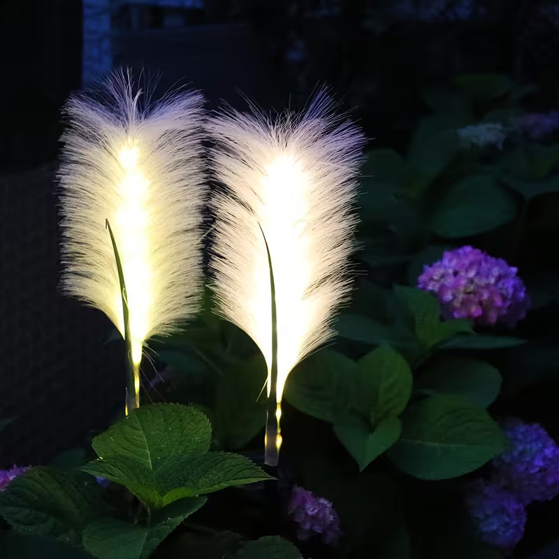 Solar Reed Stake Lights, LED Garden Decorative Lights Waterproof