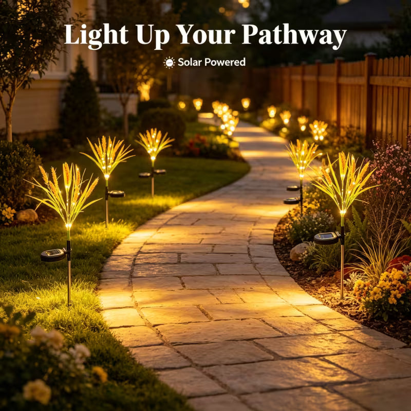 Solar Powered Fairy Lights, 70Cm Smart Wheat Ear Decorative Lights, 12 Lighting Modes Waterproof