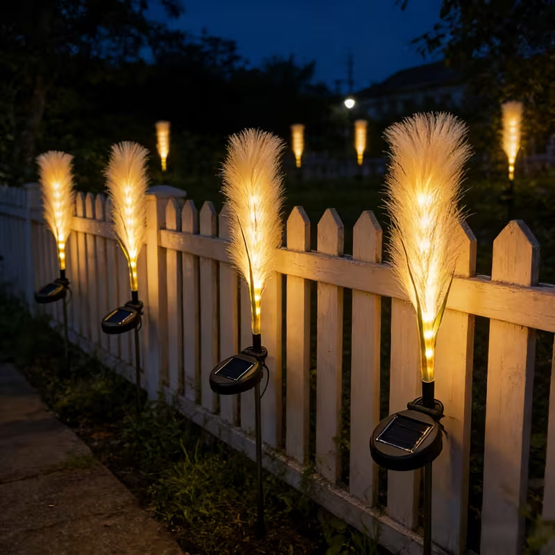 Solar Reed Stake Lights, LED Garden Decorative Lights Waterproof