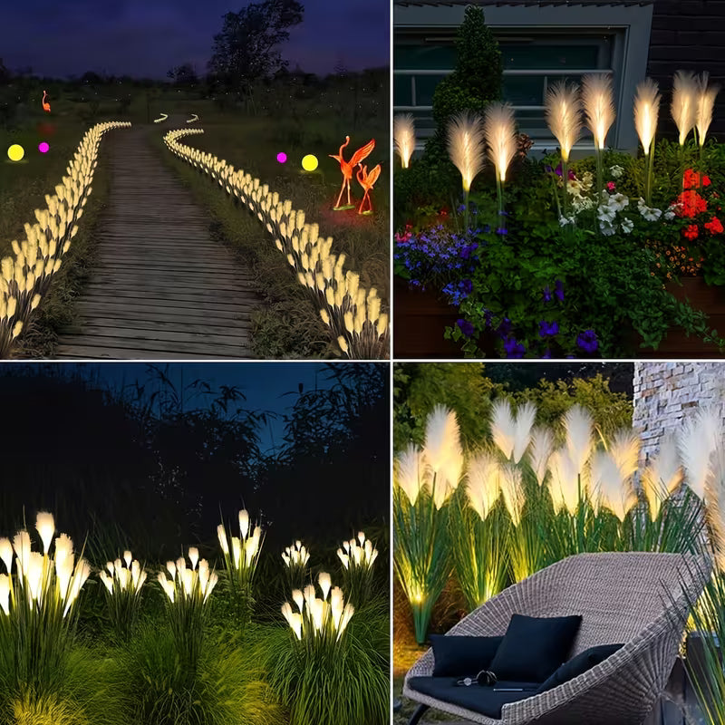 Solar Reed Stake Lights, LED Garden Decorative Lights Waterproof