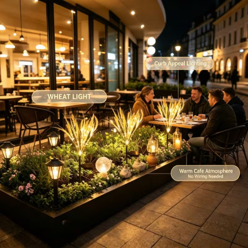 Solar Powered Fairy Lights, 70Cm Smart Wheat Ear Decorative Lights, 12 Lighting Modes Waterproof
