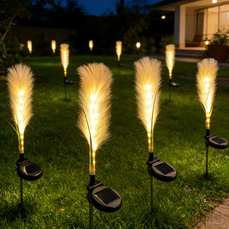 Solar Reed Stake Lights, LED Garden Decorative Lights Waterproof