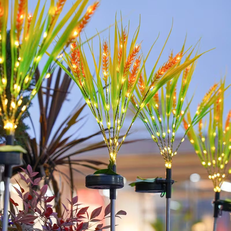 Solar Powered Fairy Lights, 70Cm Smart Wheat Ear Decorative Lights, 12 Lighting Modes Waterproof