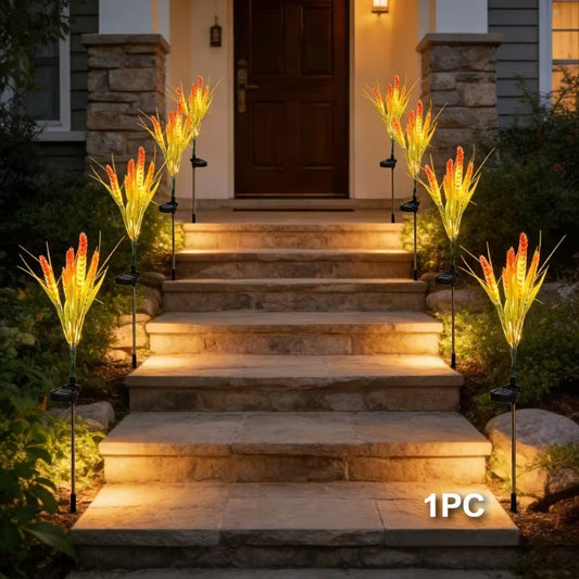 Solar Powered Fairy Lights, 70Cm Smart Wheat Ear Decorative Lights, 12 Lighting Modes Waterproof
