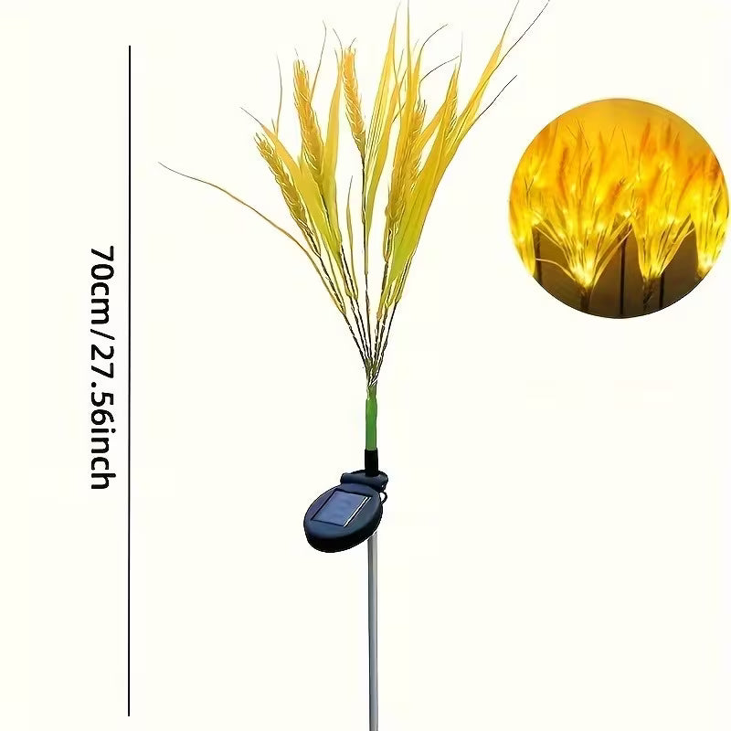 Solar Powered Fairy Lights, 70Cm Smart Wheat Ear Decorative Lights, 12 Lighting Modes Waterproof