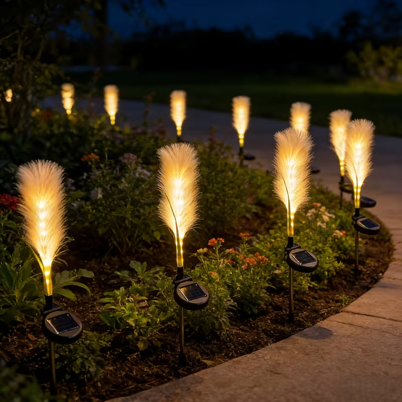 Solar Reed Stake Lights, LED Garden Decorative Lights Waterproof