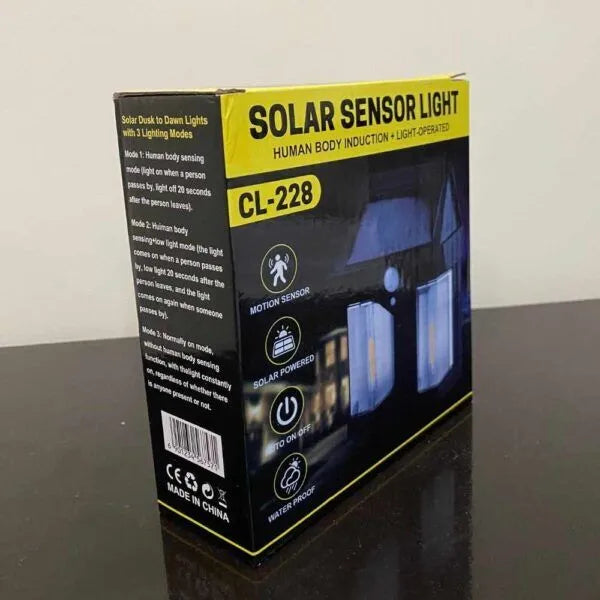CL-228 Dual Solar Wall Lamp – Infrared Motion Sensor & Dual Light Design