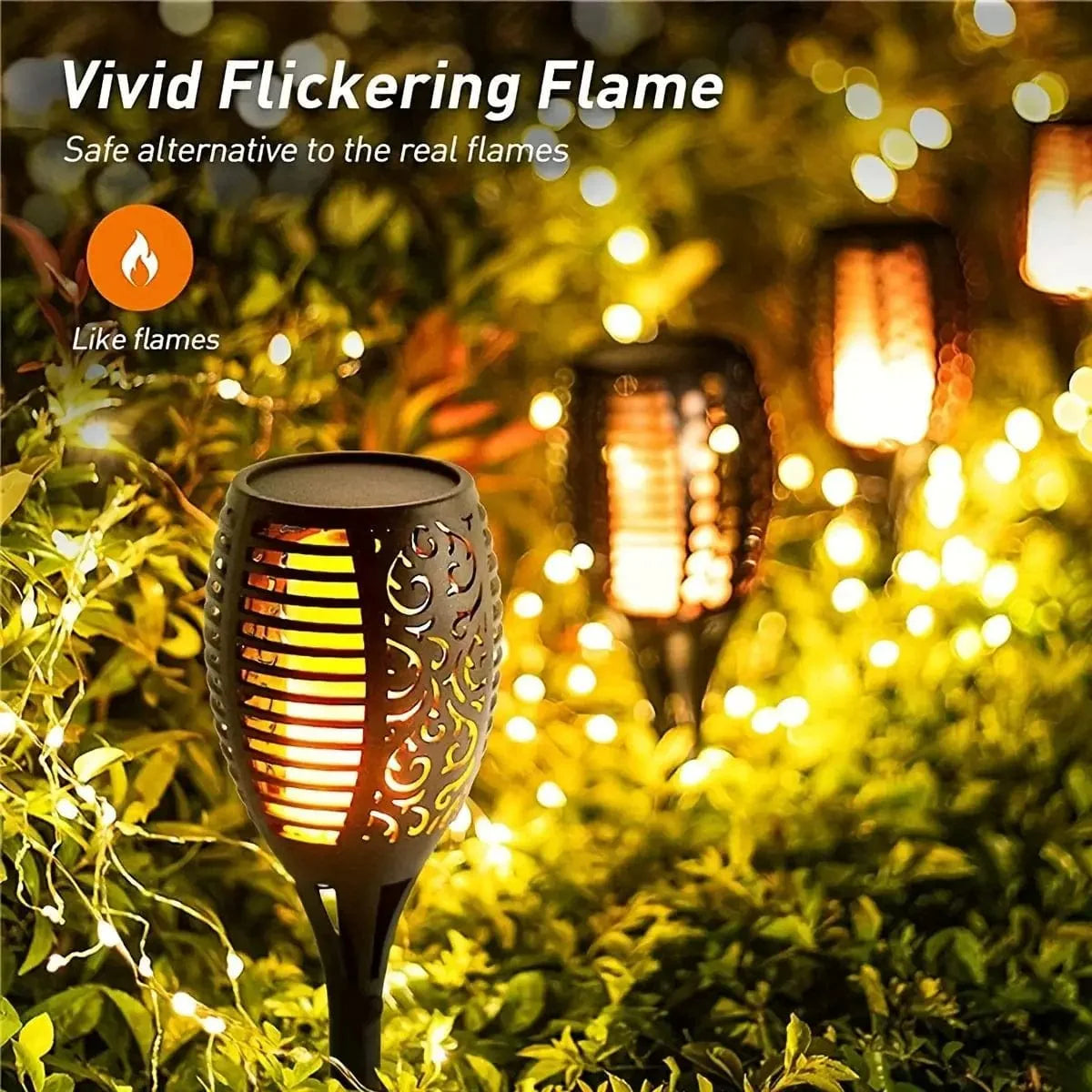 Solar Fire Lamp With Flame Effect