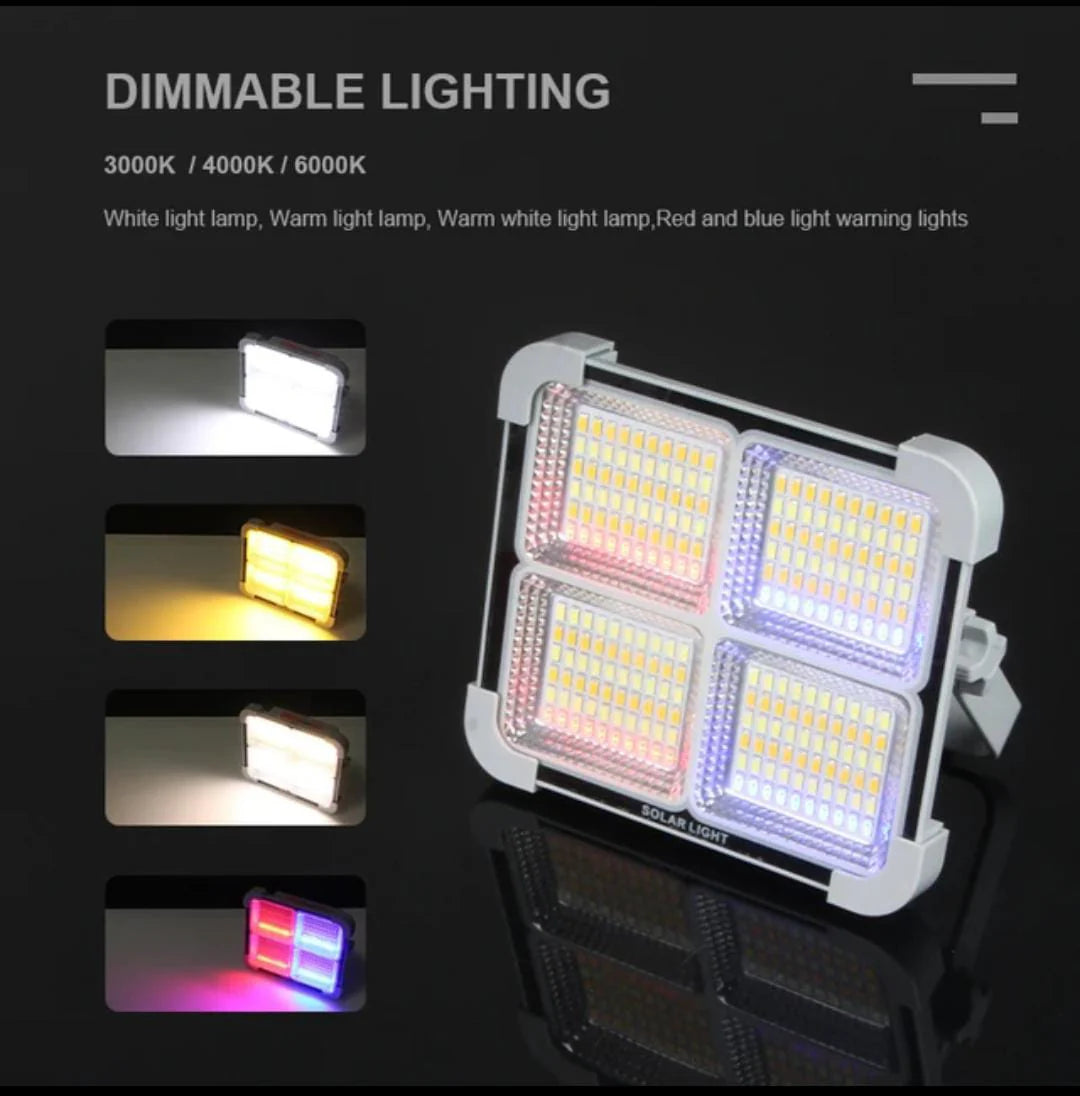 400 Watt Solar LED Light with 5000MAH Solar Power Bank , 4 Modes, Waterproof Portable Solar Power Outdoor Working Light