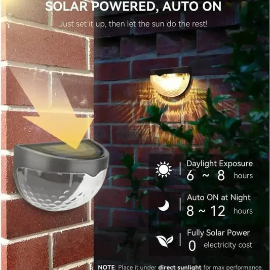 LED Solar Waterproof Fence Lights (PACK OF 4)