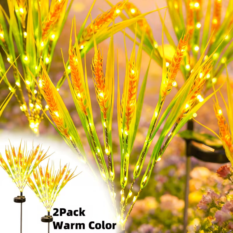 Solar Powered Fairy Lights, 70Cm Smart Wheat Ear Decorative Lights, 12 Lighting Modes Waterproof