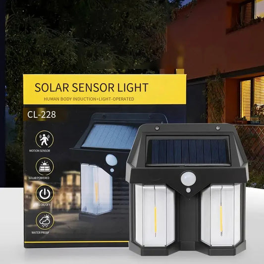 CL-228 Dual Solar Wall Lamp – Infrared Motion Sensor & Dual Light Design