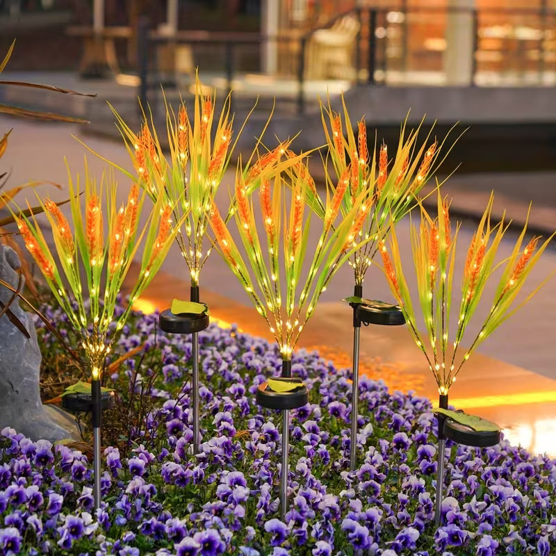 Solar Powered Fairy Lights, 70Cm Smart Wheat Ear Decorative Lights, 12 Lighting Modes Waterproof