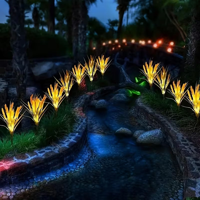 Solar Powered Fairy Lights, 70Cm Smart Wheat Ear Decorative Lights, 12 Lighting Modes Waterproof