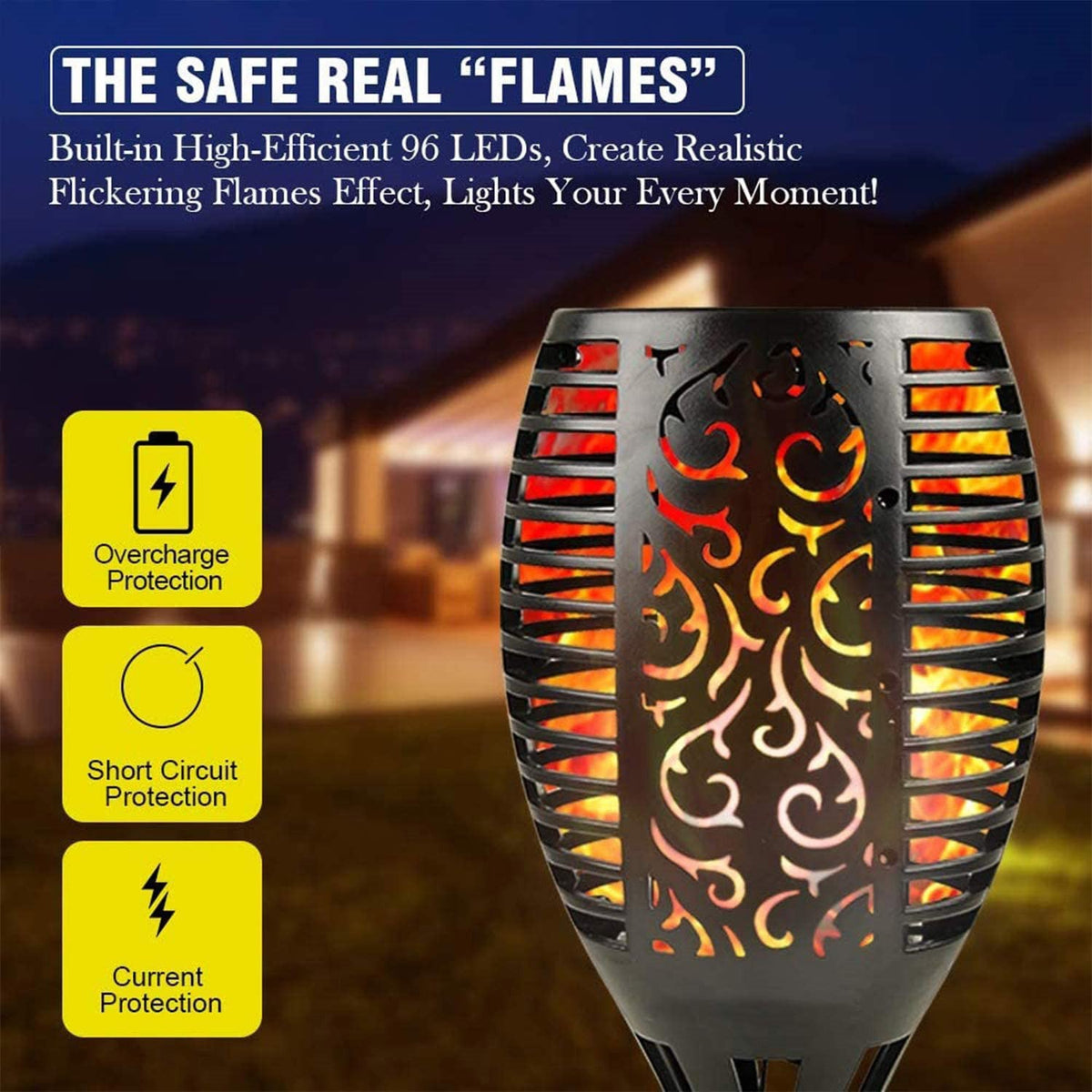 Solar Fire Lamp With Flame Effect