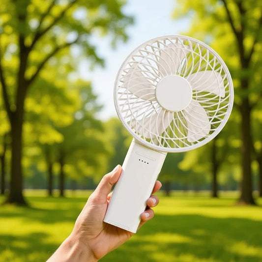 Portable Charging Fan With 4000MAH Power Bank And Solar Panel