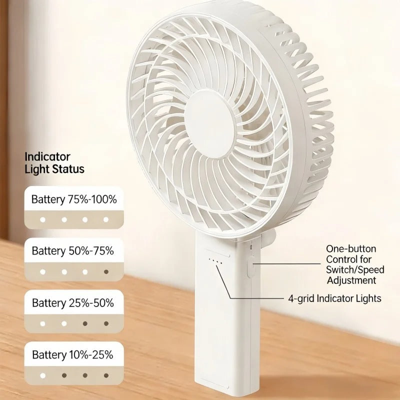 Portable Charging Fan With 4000MAH Power Bank And Solar Panel
